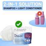 Drench No Water Rinse Free Shampoo Caps 6 packs - Waterless Shampoo and Conditioner - Dry Hair Wash Caps for Bedridden - Contains Aloe Vera, Vitamin E and Provitamin B5 - Dementia products for elderly - Image 6