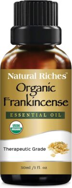 Natural Riches USDA Organic Frankincense Essential Oil - Boswellia Serrata, 100% Pure Natural Undiluted, Therapeutic Grade for Diffuser Aromatherapy Premium - 30 ml