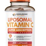 Wholesome Wellness Liposomal Vitamin C Capsules (200 Pills 1500mg Buffered) High Absorption, Immune System & Collagen Booster, High Dose Fat Soluble Immunity Support Ascorbic Acid, Natural Vegan