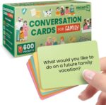 600 Conversation Cards for Families – Fun Convo Starters Card Game for Adults and Children – Road Trip Must Have Travel Activity to Get to Know Your Family – Kids Dinner Time