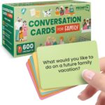 600 Conversation Cards for Families – Fun Convo Starters Card Game for Adults and Children – Road Trip Must Have Travel Activity to Get to Know Your Family – Kids Dinner Time