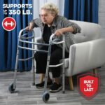 Medical king Walkers for Seniors Aluminum Lightweight Walker with Wheels, Adjustable Width and Height, Folding Walker for Elderly, Handicapped, Disabled 2 Wheels in Front - Image 6