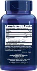 Life Extension Mega EPA/DHA, Omega-3 Fatty acids, Heart & Brain Health, Non-GMO, Gluten-Free, 120 softgels - Image 2