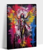 ANRUOXI Fantasy Angel With Wings Graffiti Wall Art, Digital Download Canvas Print, Colorful Graffiti Angel Picture Wall Decor, Urban Graffiti Poster, Street Pop Artwork for Room Wall 18" Wx24 H