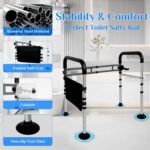 Toilet Safety Rails & Frames for Seniors,330 LBS Adjustable Foldable Toilet Safety Frame with Arms,Stand Alone,Stand Up Assistat for Seniors,with Sack,Fit Any Toilet,Easy Installation - Image 5
