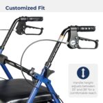 Drive Medical R728BL Foldable Rollator Walker with Seat, Blue - Image 4