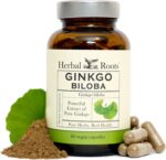 Herbal Roots Organic Ginkgo Biloba Made with Pure Organic Ginkgo Leaf - 1,400mg per Serving, 60 Vegan Capsules