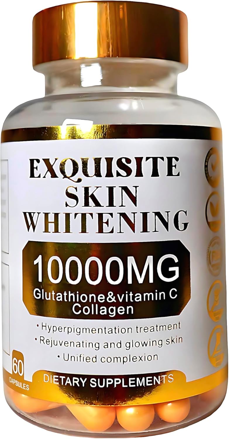 71nsS2FZpOL._AC_SL1500_.jpg Skin Whitening - 10000mg Glutathione - Vitamin C & Collagen blend capsules - Fights Hyperpigmentation - Fair and Radiant Skin - Dark Spot Removal - Rejuvenation - Even Skin Tone - Anti-Aging - Image 1