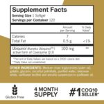 Qunol Ubiquinol CoQ10 100mg Softgels, Ubiquinol - Active Form of Coenzyme Q10, Antioxidant for Heart Health, Healthy Blood Pressure Levels, Beneficial to Statin Users, 120 Count - Image 5