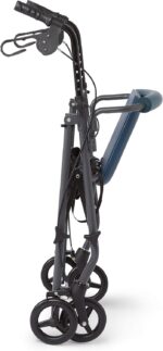 Medline Rollator Walker with Seat and Wheels, Folding Walker for Seniors with Microban Protection, Durable Steel Frame Supports up to 350 lbs, 6 inch wheels, Teal - Image 7
