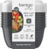 Bentgo Prep - 1-Compartment Bowls with Custom Fit Lids - Reusable, Microwaveable, Durable BPA-Free, Freezer and Dishwasher Safe Meal Prep Food Storage Containers - 10 Bowls & 10 Lids (Graphite) - Image 7