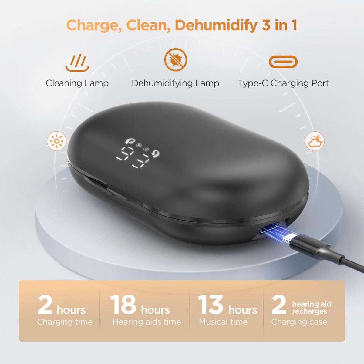 Hearing Aids, Hearing Aids for Seniors with Bluetooth, Rechargeable Hearing Aid with APP for People with Hearing Loss, 5 Levels of Volume Automatic Noise Cancellation, Clear Sound and Easy to Use - Image 6