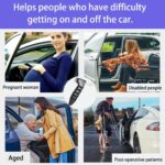 Car Handle Assist for Elderly, Car Door Handle, 2 Pack Car Door Assist Handle, Car Assist Handle for Easily Get Out of Car, Portable Vehicle Support Handle for Seniors and Handicapped (Black) - Image 3