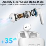 Hearing Aids, Hearing Aids for Seniors Rechargeable with Noise Cancellin Hearing Amplifiers for Seniors & Adults Hearing Loss with Portable Charging Case, Pair (Gloss White) - Image 2