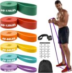Zacro Resistance Bands, 6 Resistance Levels Pull Up Assistance Bands, Exercise Bands for Men&Women, Heavy Duty Resistance Band Set with Door Anchor, for Working Out, Muscle Training, Physical Therapy