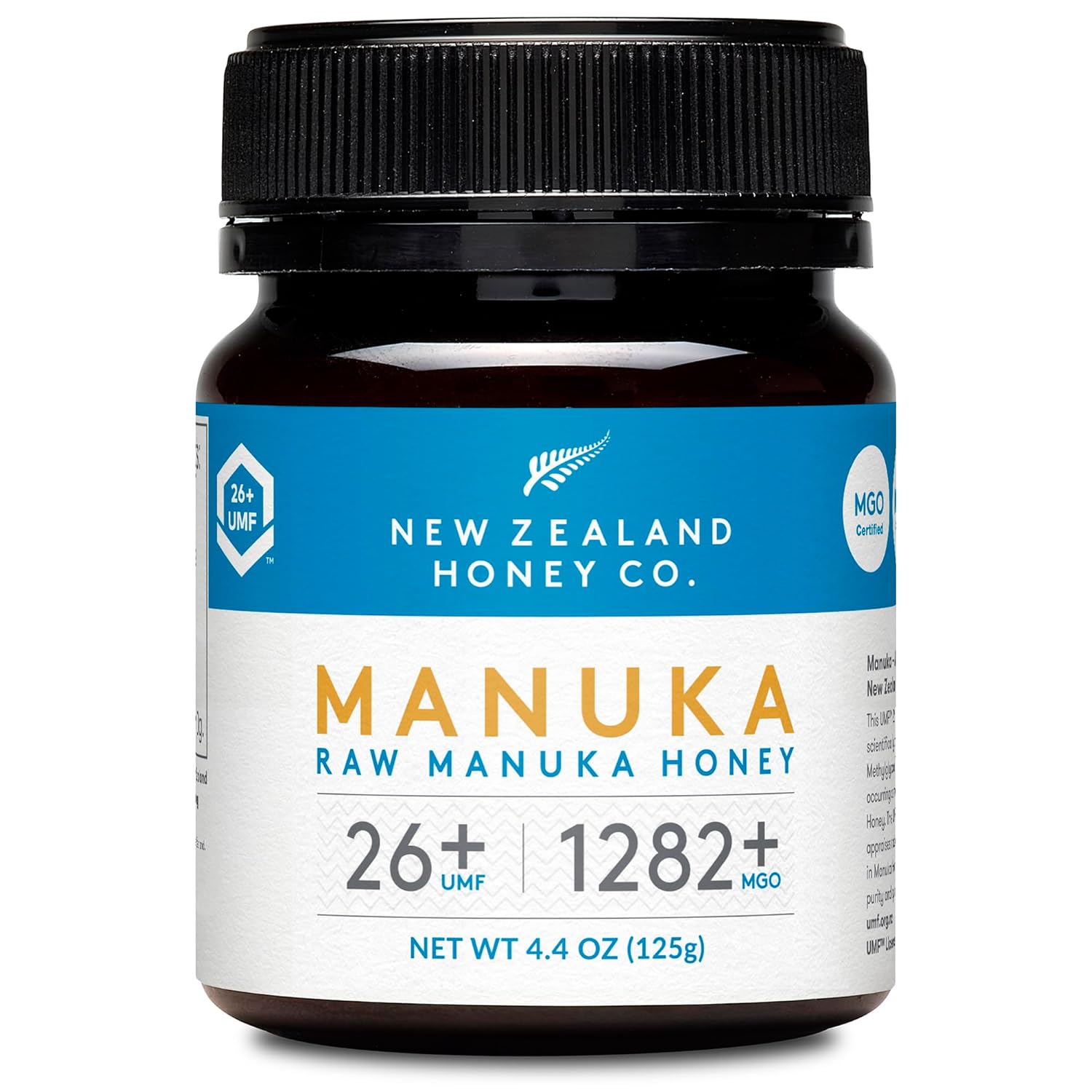 71pAFWyW6fL._SL1500_.jpg New Zealand Honey Co. Raw Manuka Honey UMF 26+ | MGO 1282+, UMF Certified /4.4oz - Image 1