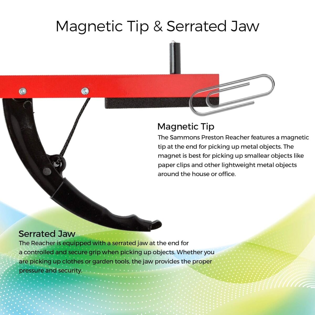 Sammons Preston Reacher, Standard, 26", Grabber Reacher Tool, Lightweight Trash Picker Grabber & Garden Nabber, Handy Aluminum Picker Up Tool & Reaching Claw, Portable Reaching Assist & Dressing Tool - Image 4