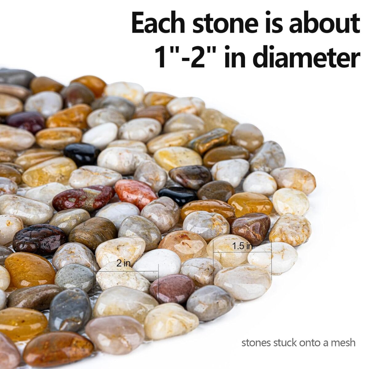 6 PCS River Rock Stepping Stones Outdoor, 9 Inch Round Pavers Pebbles Polished Gravel for Garden Walkway - Image 5