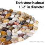 6 PCS River Rock Stepping Stones Outdoor, 9 Inch Round Pavers Pebbles Polished Gravel for Garden Walkway - Image 5