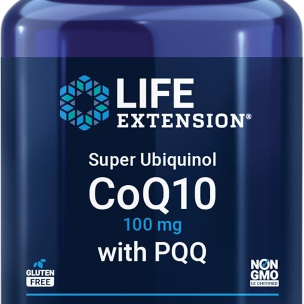Life Extension Super Ubiquinol CoQ10 with PQQ, CoQ10, PQQ, shilajit, heart health, cellular energy support, 8x better absorption, gluten-free, 100 mg, 30 softgels