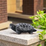 Handcrafted Natural Stone Turtle Statue, 3.5“ Mini Stone Turtle Ornament, Chinese Feng Shui Stone Sculpture for Home Office Decor, Cute Garden Stone Carving Turtle Meaningful Good Lucky Gift