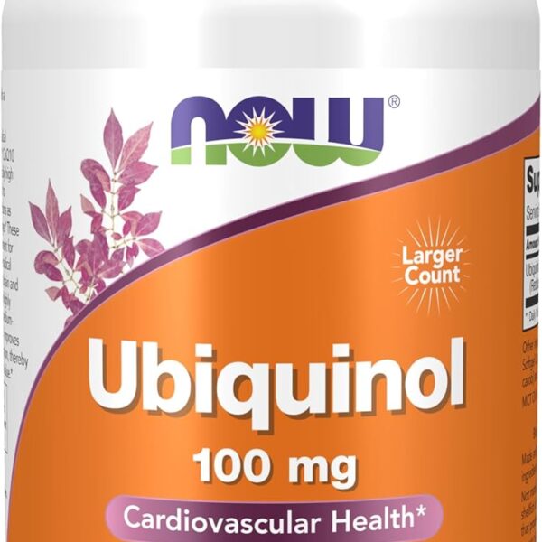 NOW Supplements, Ubiquinol 100 mg, High Bioavailability (the Active Form of CoQ10), 120 Softgels