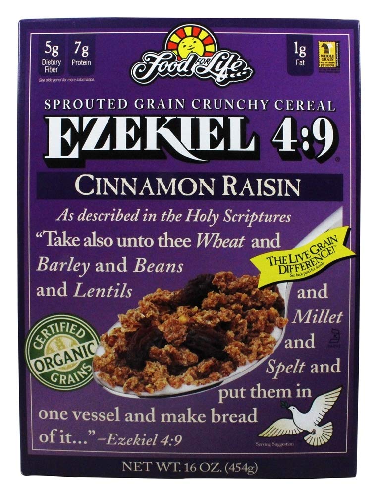 71peEk-QZKL._SL1000_.jpg Food For Life Baking Co. Cereal - Organic - Ezekiel 4-9 - Sprouted Whole Grain - Cinnamon Raisin - 16 oz - case of 6 - Image 1