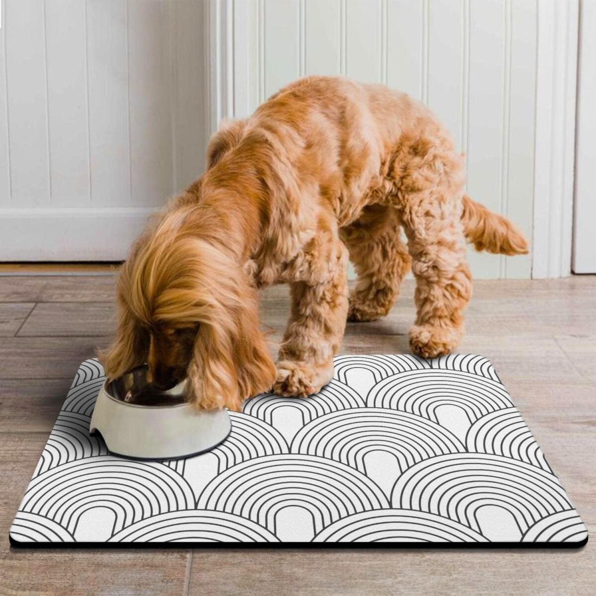 Dog Food Mats for Floors Absorbent, Pet Cat Food Mat - Quick Dry Dog Bowl Mats for Food and Water, Eco-Friendly Boho Pet Supplies - Image 2
