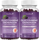 Glucosamine Chondroitin Gummies - Extra Strength Joint Support Supplement with MSM & Elderberry for Natural Joint, Antioxidant Immune Support for Adults, Men & Women-(2 Pack)