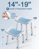 Shower Chair for Inside Shower, FSA/HSA Eligible 400 lbs Adjustable Shower Stool with Suction Feet, Shower Seat for Inside Tub Bathroom Bench Bath Chair for Elderly and Disabled - Image 4