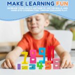 20Pcs Wooden Number Building Blocks, Montessori Number Blocks Math Learning Toys for Kids Digital Educational Counting Toys Learning Toys for Parent-Child Interaction Social Skills Development - Image 6