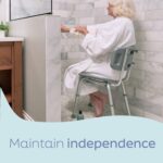 Medline Bath Chair, Bench, Seat, Stool for Disabled, Seniors & Elderly Bathroom Transfer Inside Shower/Tub/Bathtub – 400 Lbs. Capacity, Gray - Image 4