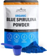 Organic Blue Spirulina Powder - 100% Pure Blue-Green Algae, No Fishy Smell, Vegan Superfood for Smoothies & Drinks, Non GMO, Gluten-Free, Vegan