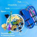 EcoVessel WANDERWARE Stainless Steel Utensils Set, Reusable Cutlery Set with Carry Case Camping Accessories, Travel Utensils With Case – 6 Pcs (Black Smoke) - Image 7