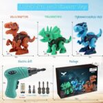 FREE TO FLY Dinosaur Toys for Kids 3-5: Take Apart STEM Learning Toys, Building Construction Sets with Electric Drill, Birthday Gifts for Boys Girls Age 4 5 6 7 8 Year Old - Image 6