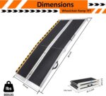 Portable Wheelchair Ramp 7FT, 84" L x 29" W Non-Skid Aluminum Foldable Handicap Ramps for Steps, 800lbs Capacity Threshold Ramps, Lightweight with Handle, for Home,Stairs,Doorways,Curbs (7FT) - Image 2