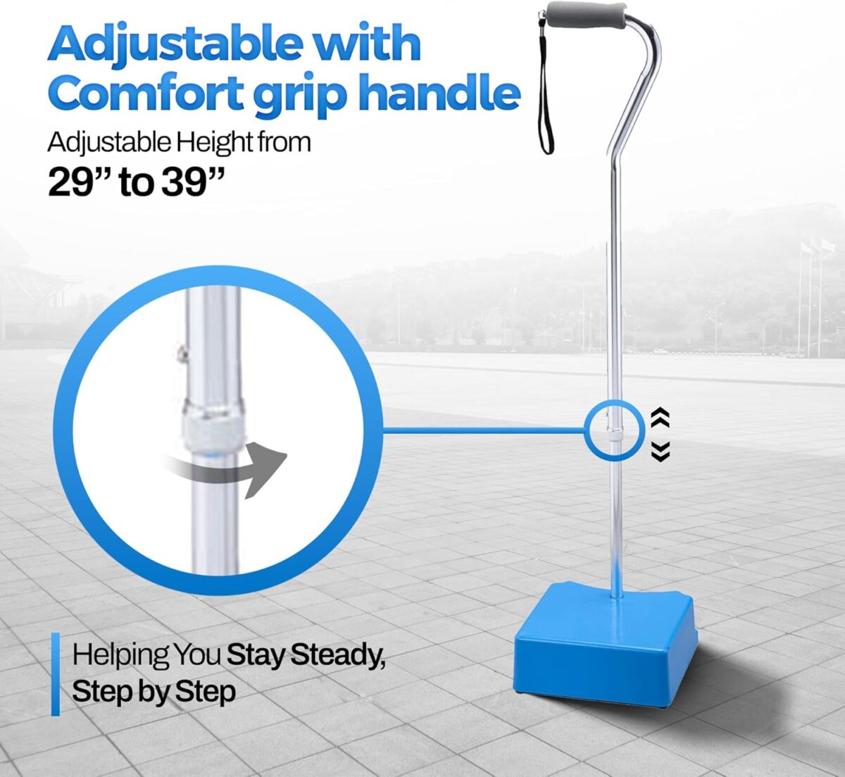 Stair Climbing Assist Cane – Stair Lift for Seniors, Mobile Stairlift, Half Step for Seniors, Portable Stair Lift for Elderly (Aluminum) - Image 5