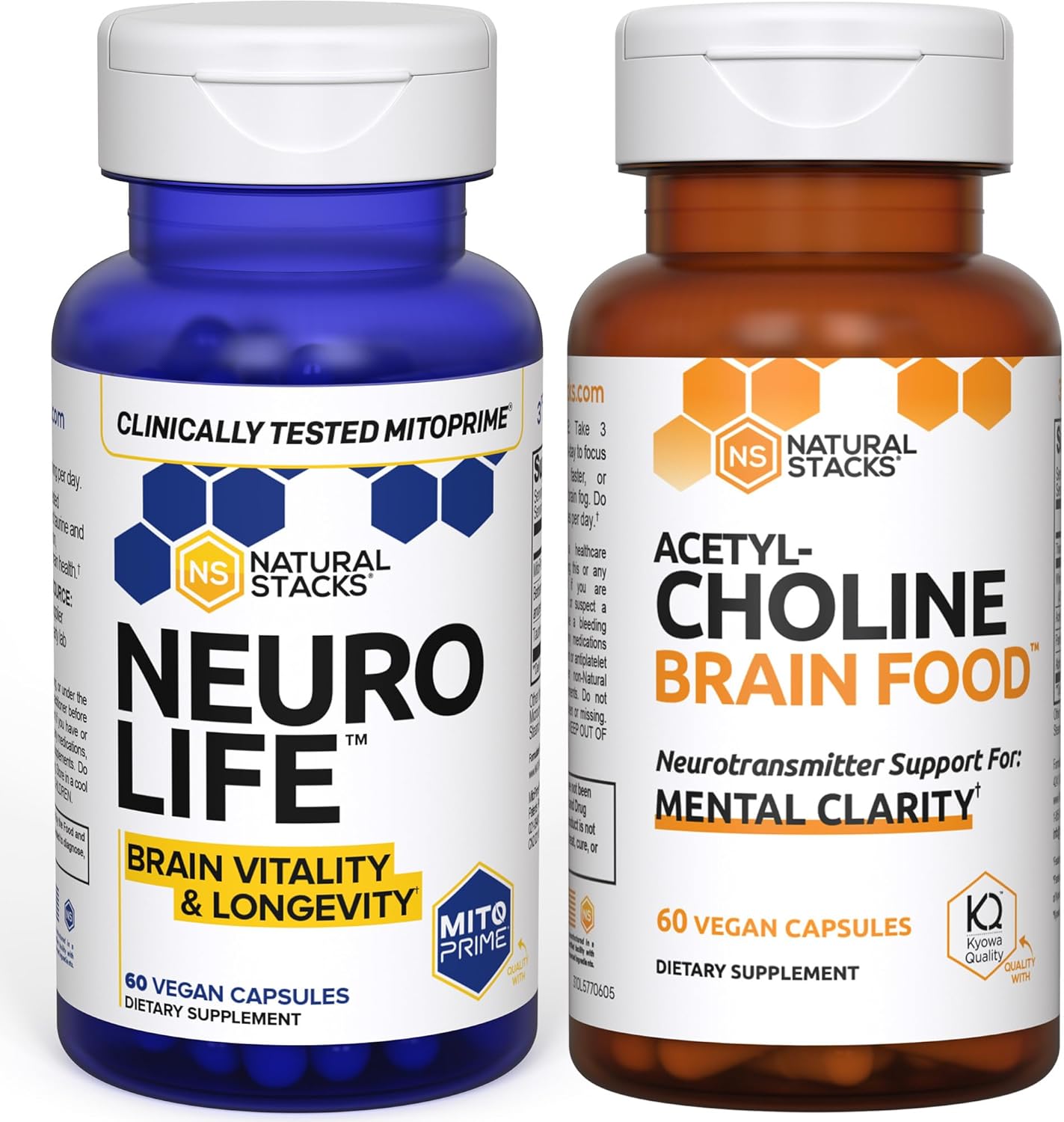71r7SyaZv3L._AC_SL1500_.jpg NATURAL STACKS NeuroLife + Acetylcholine Brain Food Bundle - Supports Mental Clarity & Brain Longevity* - 120 Total Capsules - Image 1