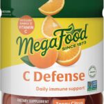 MegaFood C Defense Daily Immune Support Supplement - Chewable Vitamin C Gummies, Tangy Citrus Flavor, Made with Real Food Like Orange & Cranberry, Vegan, Gluten-Free - 70 Gummy Vitamins, 35 Servings