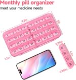 Zoksi Monthly Pill Organizer 1 Time a Day, 30 Day Pill Box Organizer Once a Day, One Month Large Pill Case for Travel, 31 Day Daily Medcine Container for Vitamins, Supplement & Medication (Pink) - Image 3