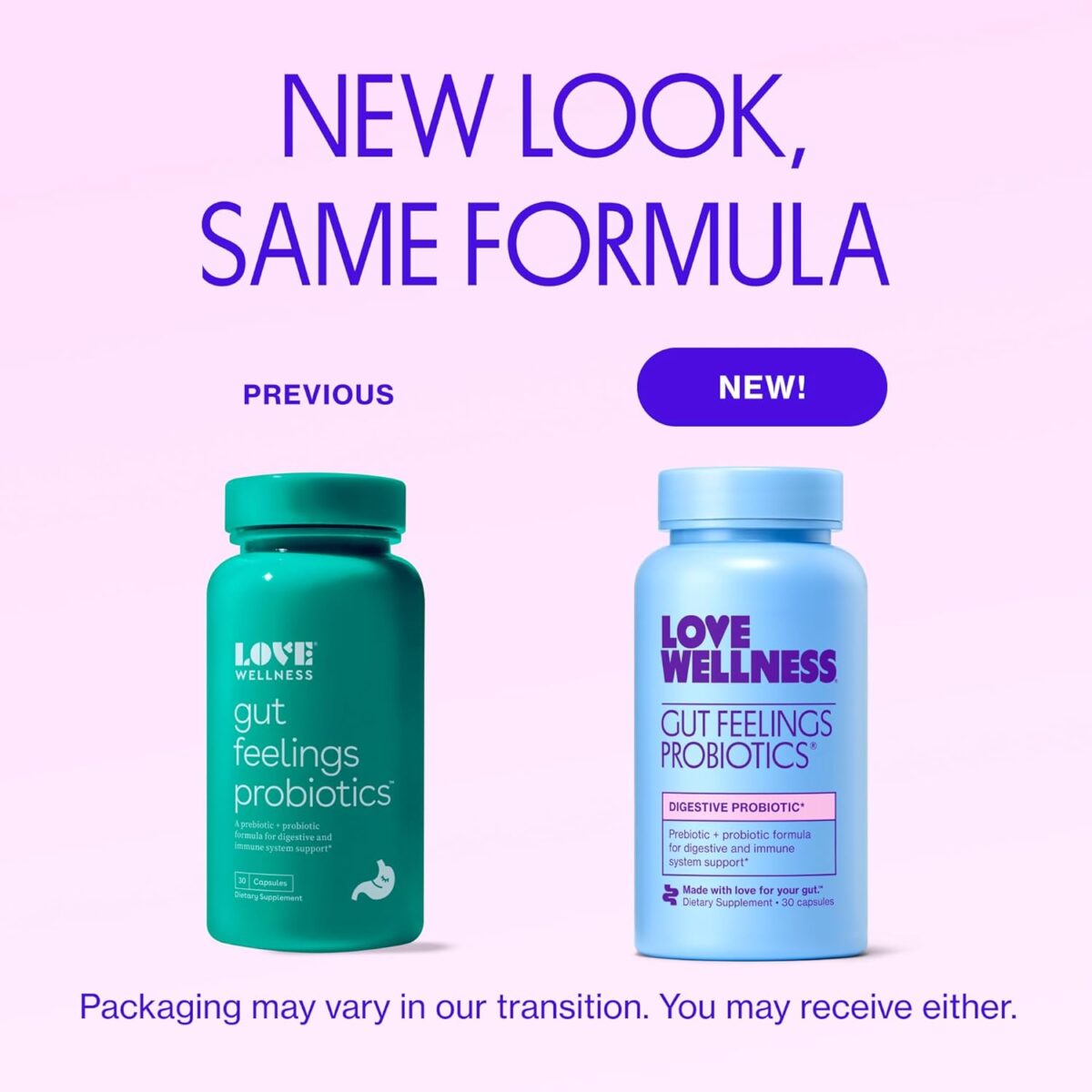 Love Wellness Gut Feelings Probiotic | Gut Health for Women, Digestion Relief & Immune Support Supplement | Womens Probiotic for Gas Relief | 3 Billion CFU | Safe Prebiotic and Postbiotic | 30 Count - Image 2