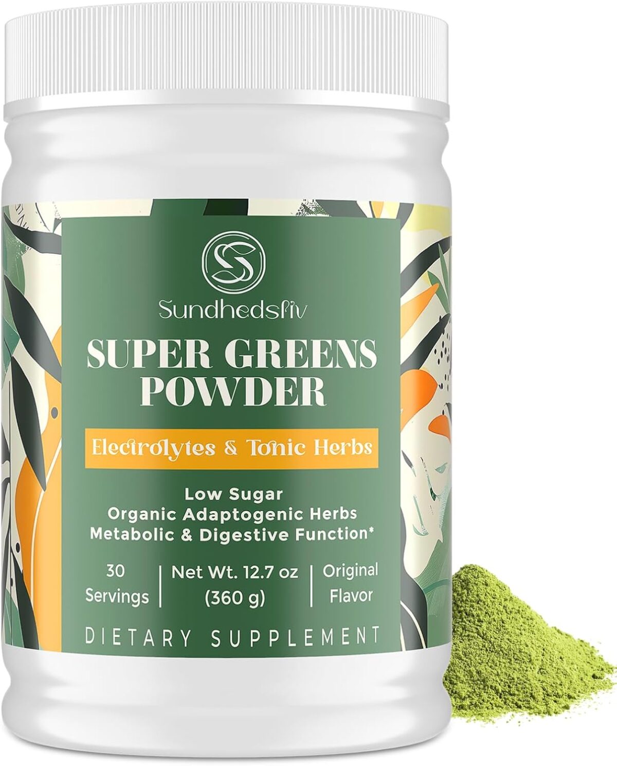 Super Greens Powder Superfood Supplement + Electrolytes & Tonic Herbs | Organic Greens, Adaptogens, Shilajit, Antioxidants, Prebiotic & Probiotic & Postbiotic | for Gut, Energy & Immune | 30 Servings - Image 1