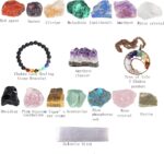 Healing Crystals Set,18PCS Crystal Healing Stones Kit Include 7 Raw Chakra Stones,7 Tumbled Stones,Amethyst Crystal,Lava Bracelet and Selenite for Yoga, Meditation - Image 2