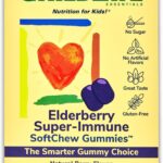 CHILDLIFE ESSENTIALS Elderberry Super-Immune SoftChew Gummies for Kids - Immune Support with Vitamin C & Vitamin D3, Elderberry Immune Supplement for Babies, Toddlers & Children - Berry, 27 Softchews