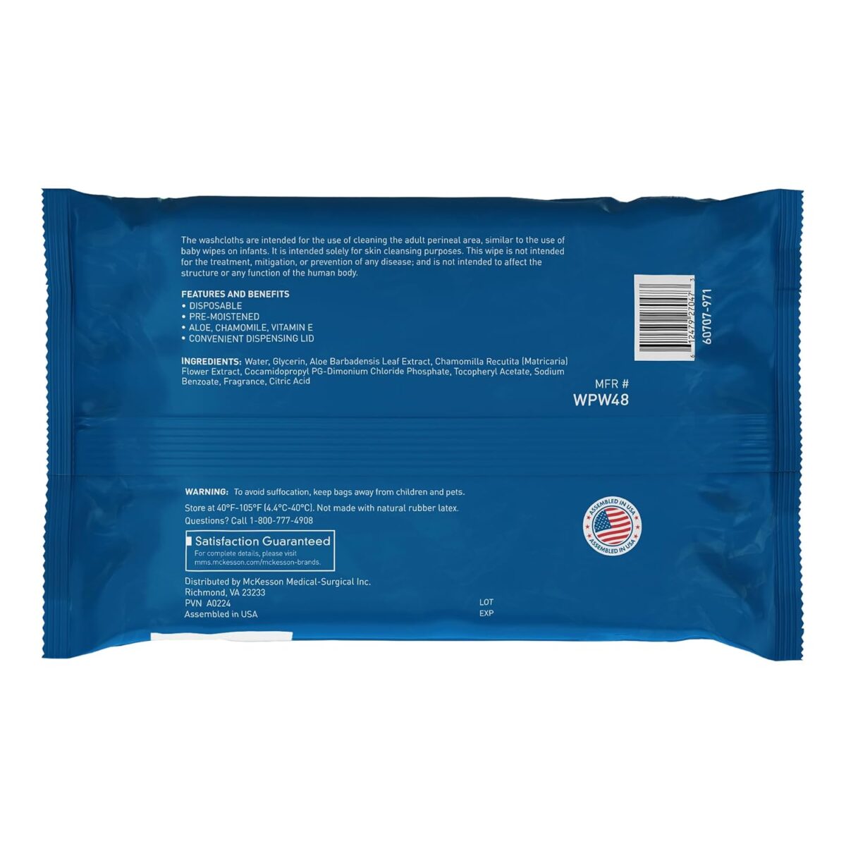 McKesson Washcloth Wipes for Adults, Scented (6 Pack, 576 Washcloths) Disposable Wash Cloths for Body - No-Rinse Formula with Snap Lid - Good for Incontinence and Elderly - 96 Wipes Per Pack - Image 7