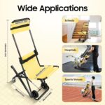 Manual Lift Stair Chair, Portable Aluminum Alloy Folding Transportation Stair Chair,for Daily Transfer Evacuation Chair to Assist Moving Elderly Lift Chair, 350 lbs Weight Capacity USA Stock - Image 2