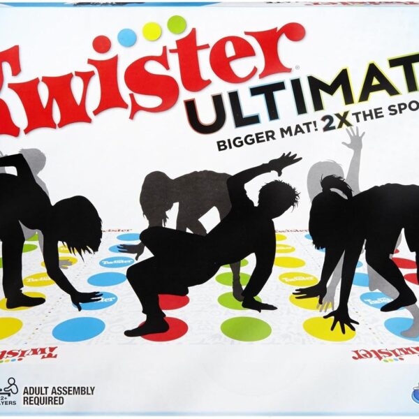 Hasbro Gaming Twister Ultimate: Bigger Mat, More Colored Spots, Family, Kids Party Game Age 6+; Compatible with Alexa (Amazon Exclusive)