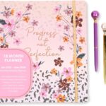 2025-2026 Monthly Large Planner- Daily, Weekly & Monthly Organizer with 3 Pens & Stickers - Progress Not Perfection, January 2025 to June 2026, Stylish & Durable