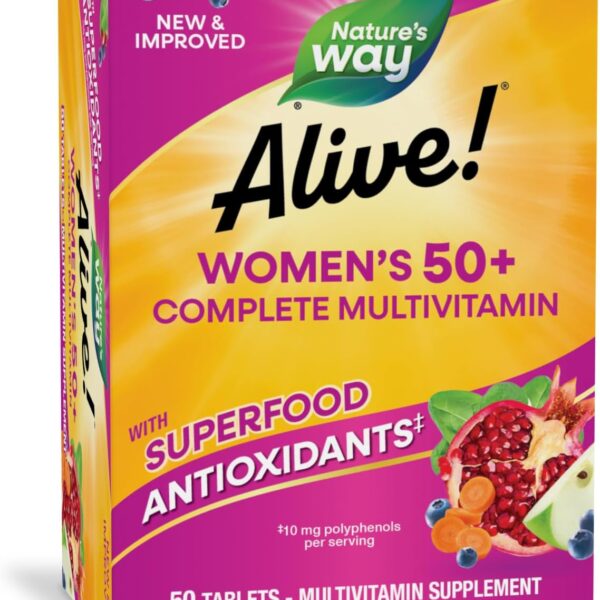 Nature's Way Alive! Women's 50+ Complete Multivitamin, Supports Healthy Heart, Brain, Bones*, Superfood Antioxidants