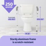 Medline Toilet Safety Rail For Seniors with Easy Installation, Height Adjustable Toilet Safety Frame, Bathroom Assist Rail with Armrests, Bathroom Safety, 250 lb. Weight Capacity - Image 3